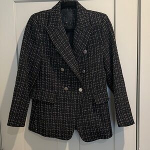 Elegant Black Tweed Blazer